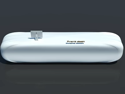 Modern White Reception Desk With Sleek Surface And Furniture Master Sign 3d model
