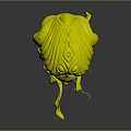 Colorful Jellyfish With Turquoise Purple Yellow Body And Green Yellow Flowing Tentacles
