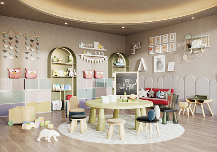 Modern children's entertainment area children's play area 3d model