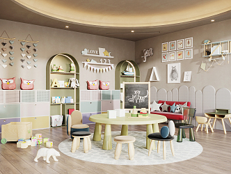 Modern children's entertainment area children's play area 3d model