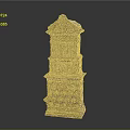 Antique Decorative Cabinet With Elaborate Carvings Multi layered Structure And Intricate Design