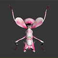 Vibrant Pink Mantis Game Movie Character With Intricate Patterns And 3D Render Design 3d model