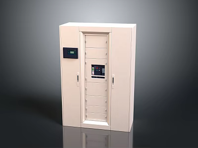 Modern Electronic Storage Cabinet With Digital Display And Control Panel 3d model