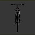 Black Bicycle With Red Seat In Gray Background And Reflection