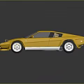 Vintage Yellow Sports Car With Sleek Body Design And Shiny Alloy Wheels
