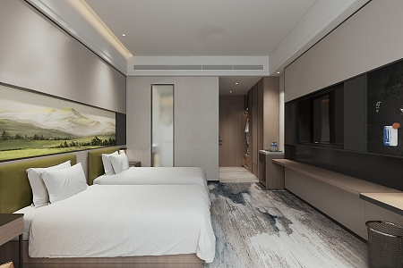 Modern Hotel Rooms 3d model