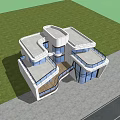 Modern Detached Villa With Large Glass Windows Curved Balconies And Unique Design