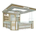 Luxury Retail Store With Glass Display Cases Golden Accents White Gold Theme And Elegant Interior