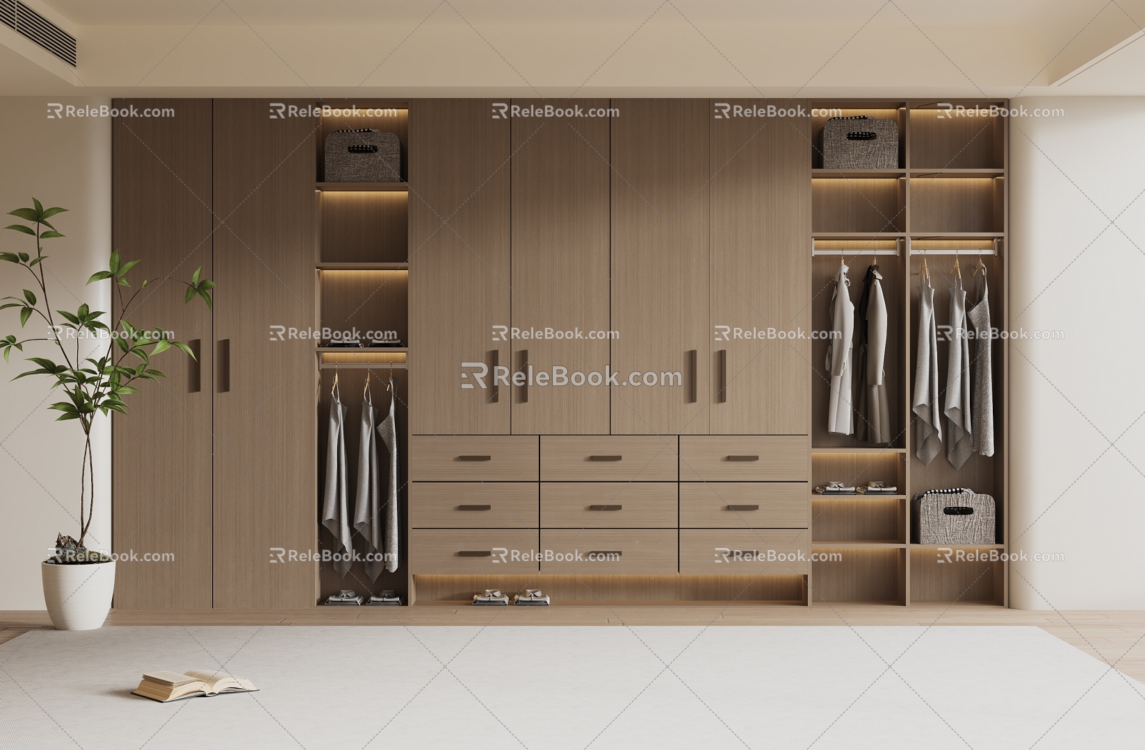 Modern Wardrobe Modern Light Luxury Wardrobe Modern Bedroom Wardrobe Cloakroom Wardrobe Finished Wardrobe 3d model