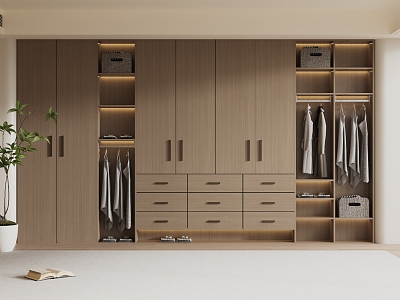 Modern Wardrobe Modern Light Luxury Wardrobe Modern Bedroom Wardrobe Cloakroom Wardrobe Finished Wardrobe 3d model