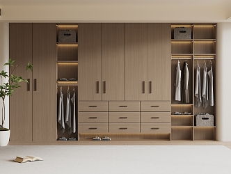 Modern Wardrobe Modern Light Luxury Wardrobe Modern Bedroom Wardrobe Cloakroom Wardrobe Finished Wardrobe 3d model