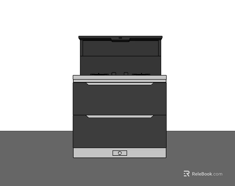 Modern Kitchen Appliance With Drawer Compartments And Sleek Panel Design 3d model