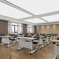 Classroom desks and chairs lecture hall 3d model