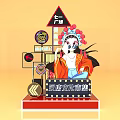 Traditional Chinese Opera Themed Photo Spot With Painted Face Decor In Square