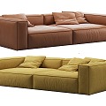 Double sofa sofa leather sofa 3d model