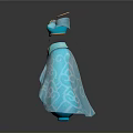 Blue Decorative Household Item With Angelic Halo And Flowy Skirt Design