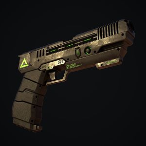 modern sci-fi pistol modern weapon pistol gun silencer military army war world war ii magazine game futuristic sci-fi 3d model