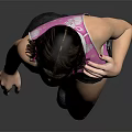 Game Movie Character With Double Ponytail Pink Tank Top Black Shorts And Black Boots