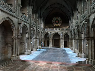 Church Cartoon Church Anime Church European Church European Cathedral 3d model