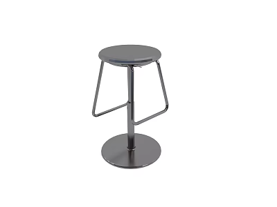 Modern Metal Bar Stool With Round Seat And Sturdy Frame Design 3d model