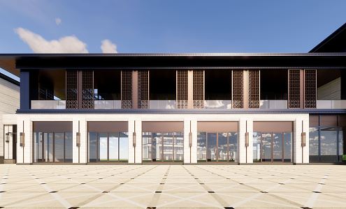 New Chinese-style Sales Office Building 3d model