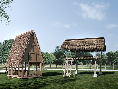 thatched pavilion landscape pavilion thatched house 3d model