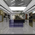 Modern Clothing Store Interior With Stylish Display Racks And Shelves And Green Plants And Lighting