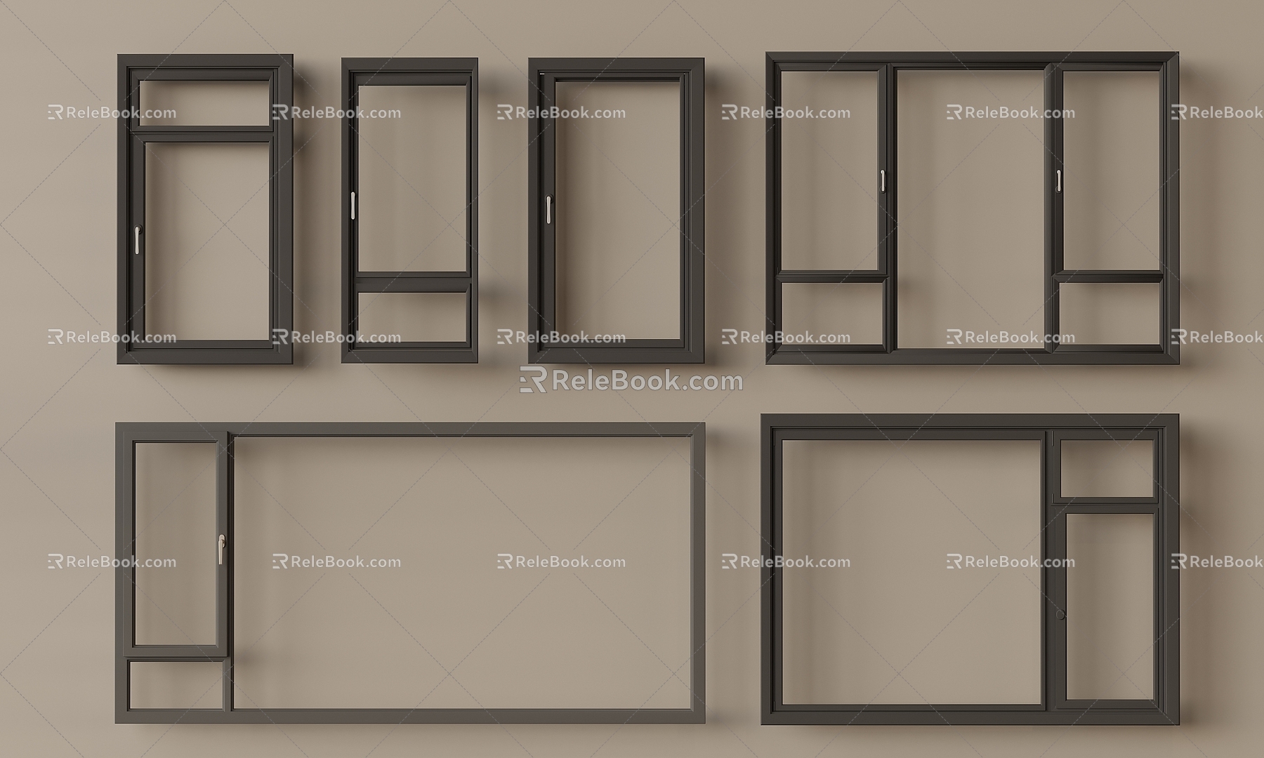 Modern window casement window broken bridge aluminum glass single window 3d model