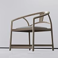 Modern Dining Chair With Curved Backrest Metal Frame And Gray Cushion Seat