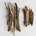 Natural Wood Logs And Stone Pieces Stacked For Rustic Decoration