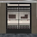Modern Wine Cabinet Design With Double Glass Doors And Metal Frame For Wine Storage