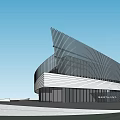 Modern MOTORLAND Building With Geometric Glass Facade And Sleek Architectural Design
