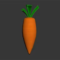 Realistic 3D Rendered Orange Carrot With Green Leaves On Dark Background