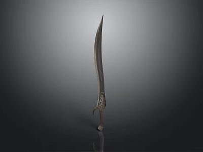 Artisan Sculpted Carving Knife With Slender Blade And Ornate Handle Design 3d model