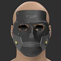 Game and Movie Character With Futuristic Black Skull Design Mask And Gold Accents