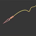 Sharp Throwing Weapon With Metal Chain Pointed Tip And Silver Design