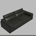 Modern Stylish Black Leather Sofa With Comfortable Seats And Sleek Design 3d model