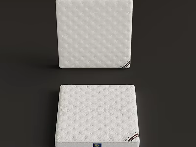 White Quilted Mattress Double Layer Display With Soft Textured Surface Design 3d model