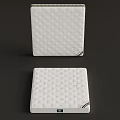 White Quilted Mattress Double Layer Display With Soft Textured Surface Design 3d model