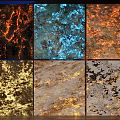 Colorful Textured Wall Paneling Samples Featuring Metallic Shades And Diverse Patterns 3d model