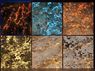 Colorful Textured Wall Paneling Samples Featuring Metallic Shades And Diverse Patterns 3d model