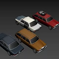 Vintage Car Models In Assorted Colors Show Classic Retro Automobile Styles