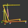 Yellow Industrial Mechanical Mobile Stand Structure With Wheels And Metal Frame