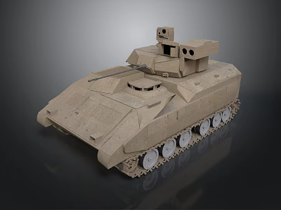 Modern Military Tank With Sand Colored Armor Turret And Heavy Duty Tracks 3d model