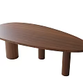 Modern Oval Dining Table Desk 3d model