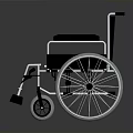 Lightweight Durable Wheelchair With Black Seat Silver Frame And Adjustable Armrests