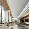 Modern style sales office reception area 3d model