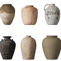 Diverse Ceramic Vessels Collection with Textured Surfaces and Earthy Tones for Home Decor