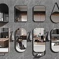 Modern Decorative Wall Mirrors In Various Shapes For Home Interior Design