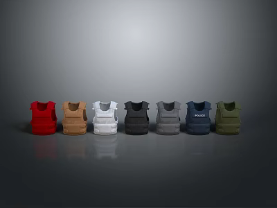 Game And Movie Characters Wearing Tactical Vests In Multiple Colors 3d model
